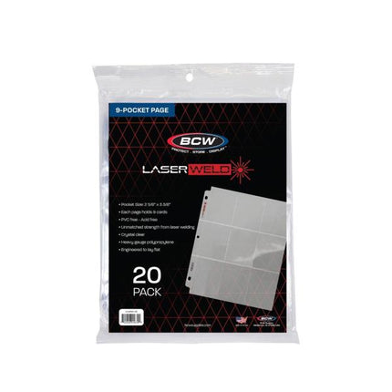 BCW LaserWeld Binder Pages - 9 Pocket - 20ct Pack