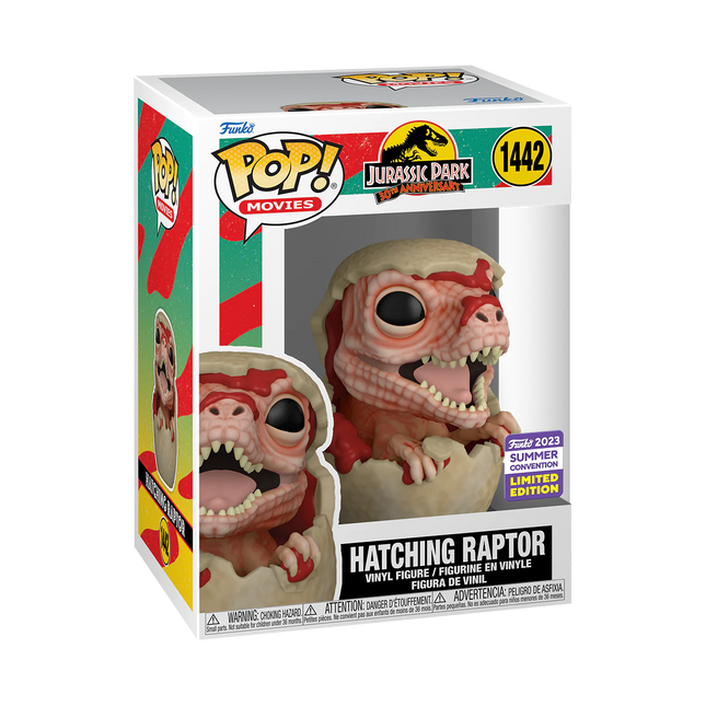 Funko Pop! Jurassic Park 30th Anniversary - Hatching Raptor SDCC 2023 Exclusive 1442