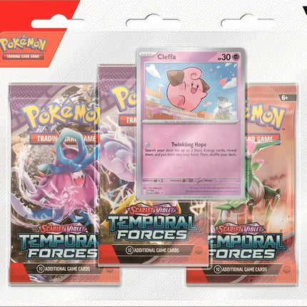 Pokémon Scarlet & Violet Temporal Forces 3 Pack Blister - Cleffa/Cyclizar