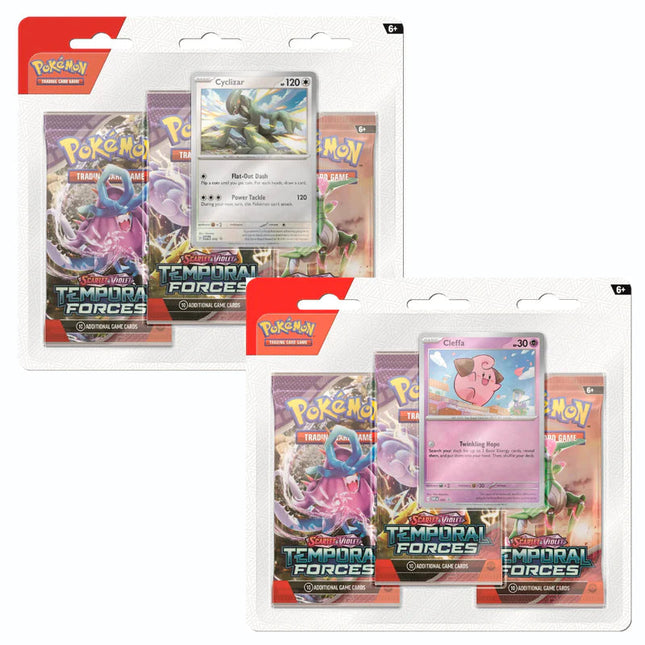 Pokémon Scarlet & Violet Temporal Forces 3 Pack Blister - Cleffa/Cyclizar