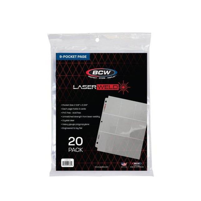 BCW LaserWeld Binder Pages - 9 Pocket - 20ct Pack