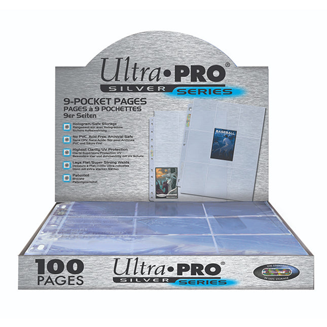 Ultra Pro Binder Pages - 9 Pocket - 100ct Silver