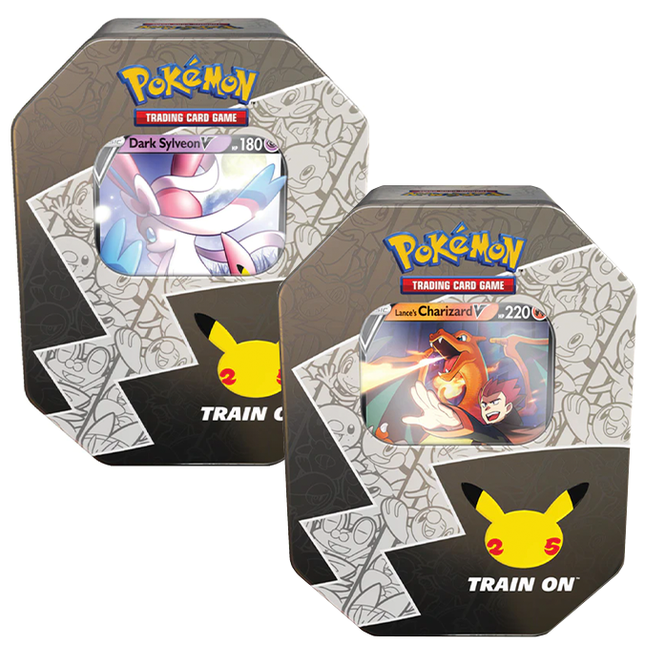 Pokémon Celebrations Tin - Lance’s Charizard V or Dark Sylveon V