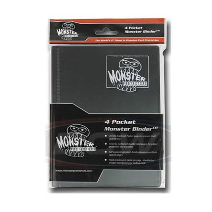 4 Pocket Monster Portfolio Black with White Pages